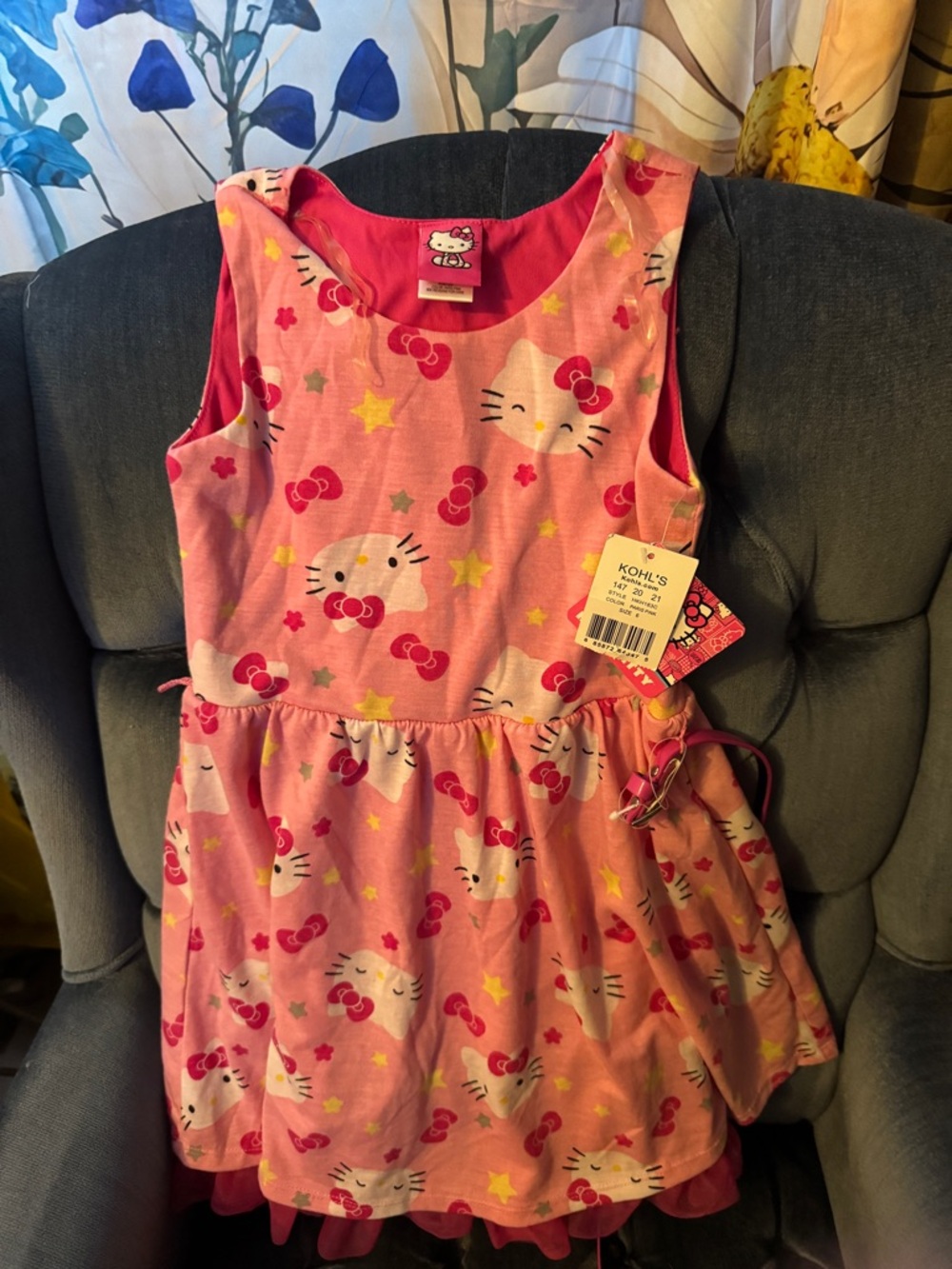 Hello Kitty Pink and Yellow Star Sleeveless Dress